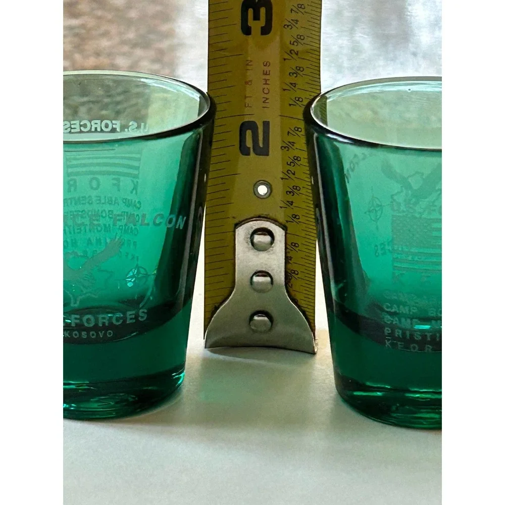 Set Of Two U.S.‎ Forces~Task Force Falcon Shot Glasses